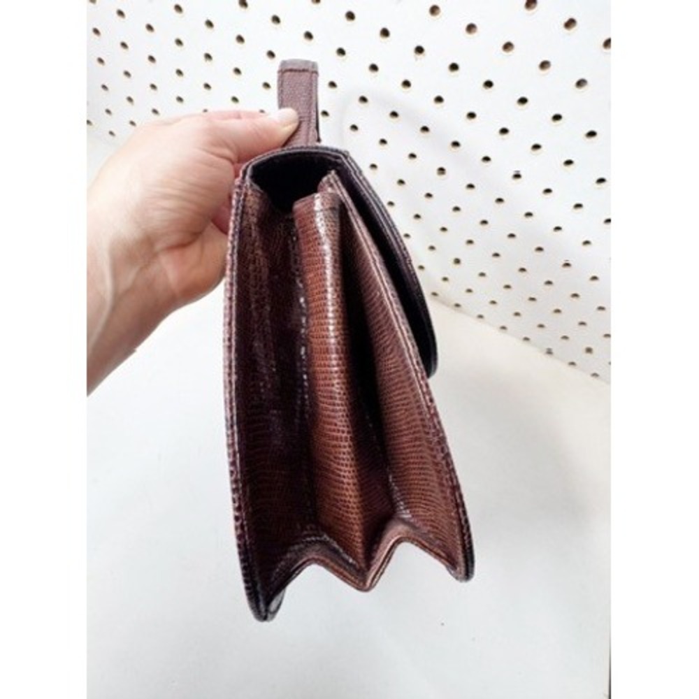 Vintage | 1950s Bellestone Snakeskin Handbag, Rich Mahogany Dark Brown - Picture 4 of 7